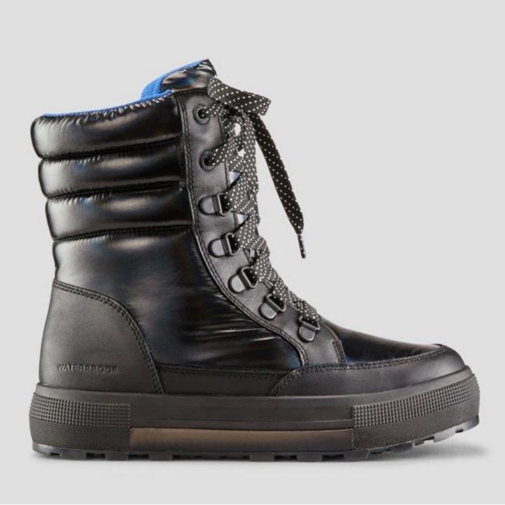 NEW $140 COUGAR Wahoo Black Nylon Lace up winter padded boots women size 6
